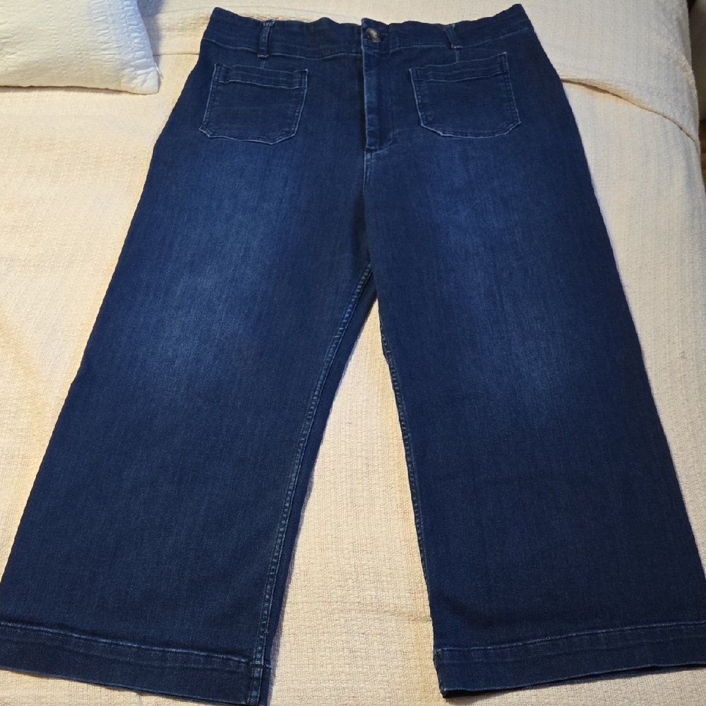 PILCRO (Anthropologie) Women's Blue Wide-Leg Jeans - 34